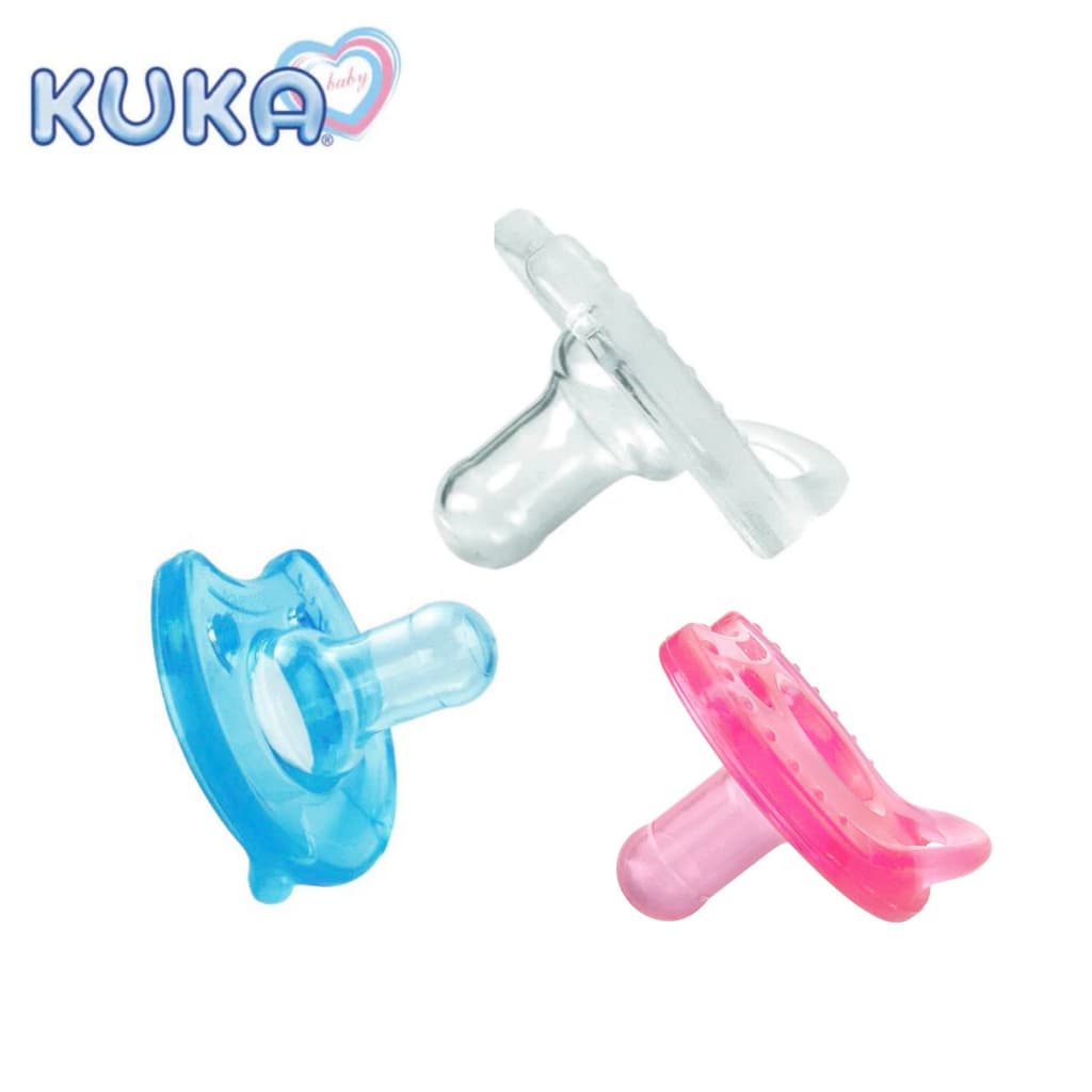 Kit Chupetas Kuka 100% Silicone Bico Redondo Tam 1 (0 a 6 meses) Recem Nascido