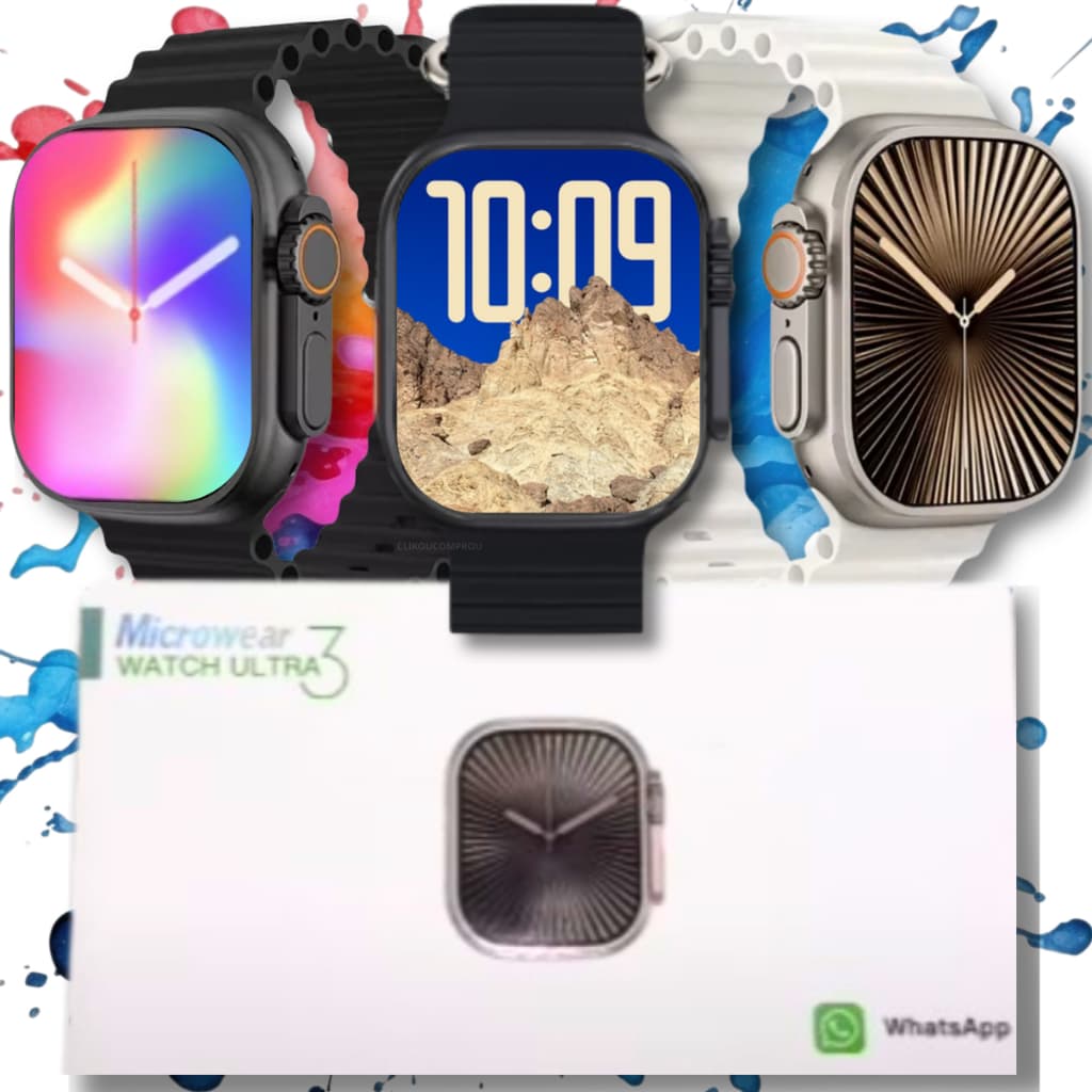 Relogio Smartwatch Microwear U3W Resposta Whatsapp Masculino Relógio Inteligente 49mm à prova d'água