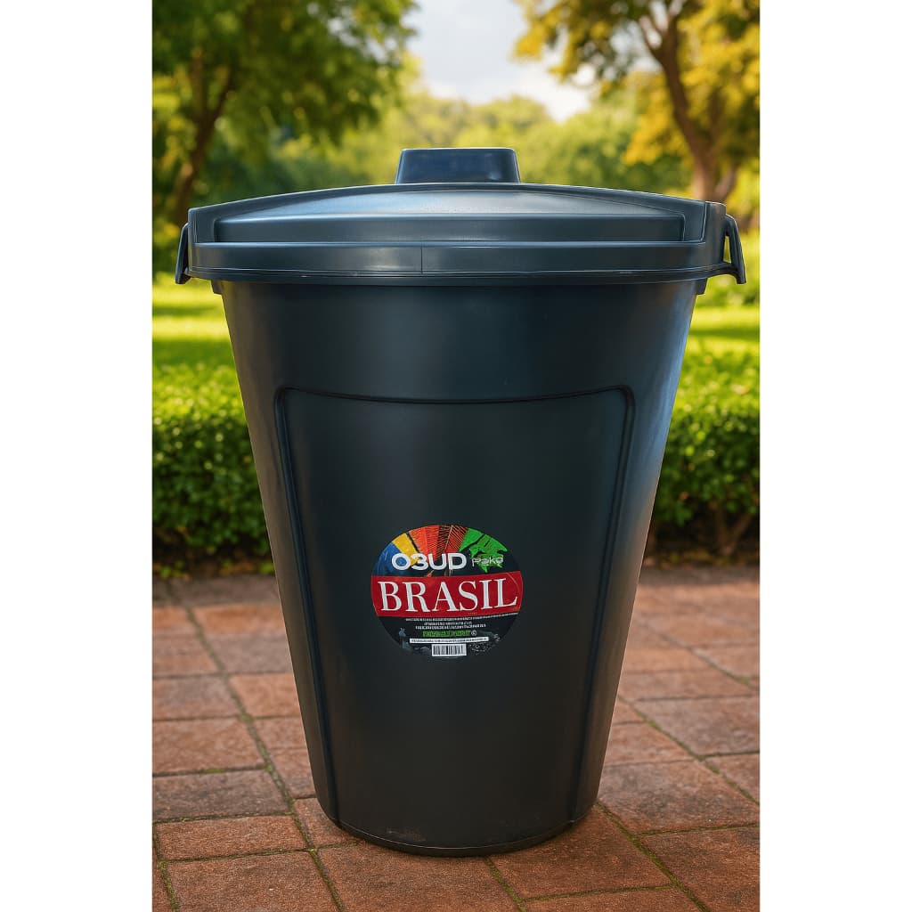Cesto 60L com Tampa – Organizador Redondo Multiuso para Cozinha, Lavanderia, Banheiro e Casa