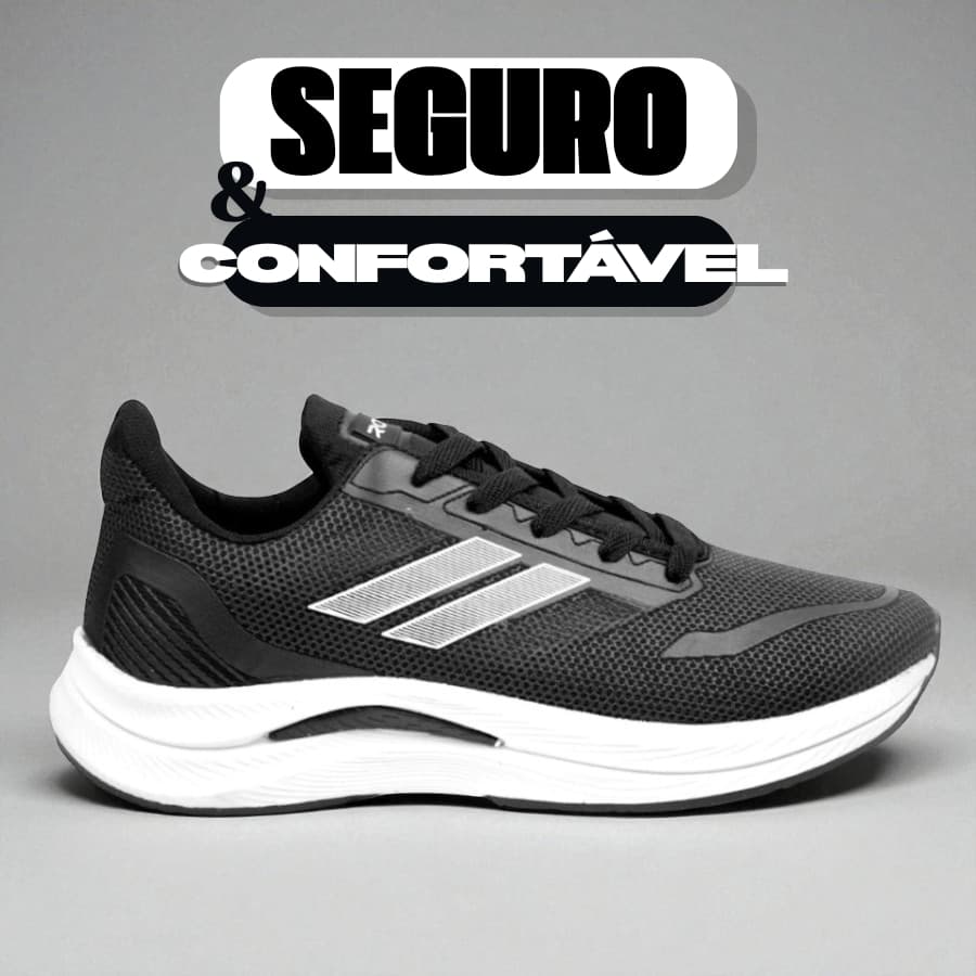 Tênis Feminino ROUDER | Tênis de Corrida e Academia Leve e Confortável | Preto com Rosa