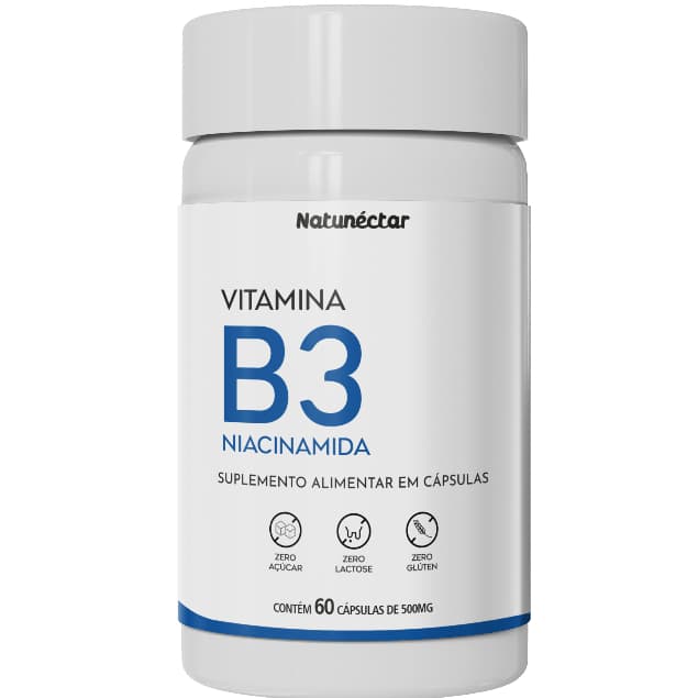 Vitamina B3 Niacinamida 500mg 60 Capsulas