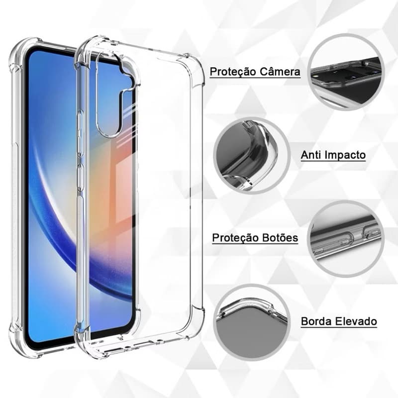 Capa Case Capinha Anti Impacto Para Todos Samsung Galaxy A56 A36 A26 A16 A06 A55 A35 A25 A15 A05 A05s A54 A34 A24 A14