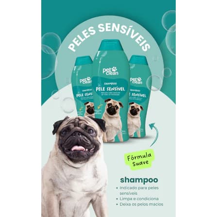 Shampoo Pele Sensível para Cachorro e Gato Pet Clean - 700 ml