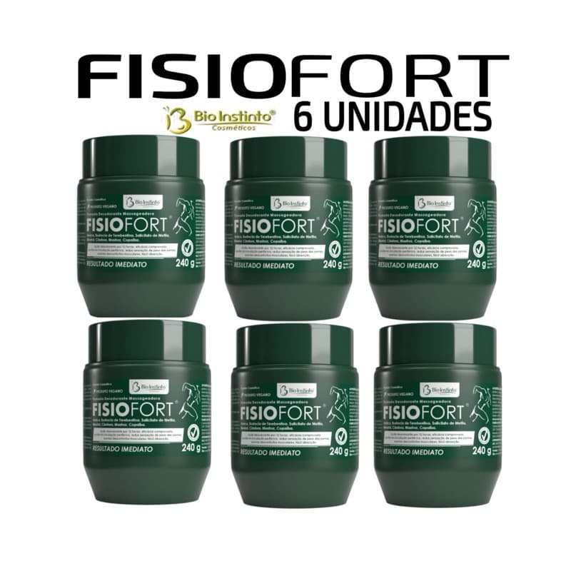 Kit 6 Fisiofort Verde Pomada Massageadora 240g - Bio Instinto