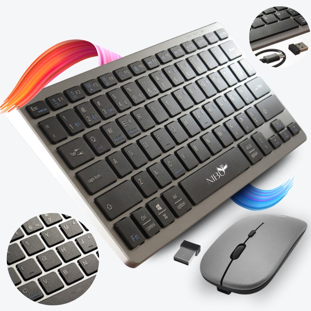 Kit Teclado E Mouse Sem Fio Bluetooth Recarregável Wireless Padrão ABNT2