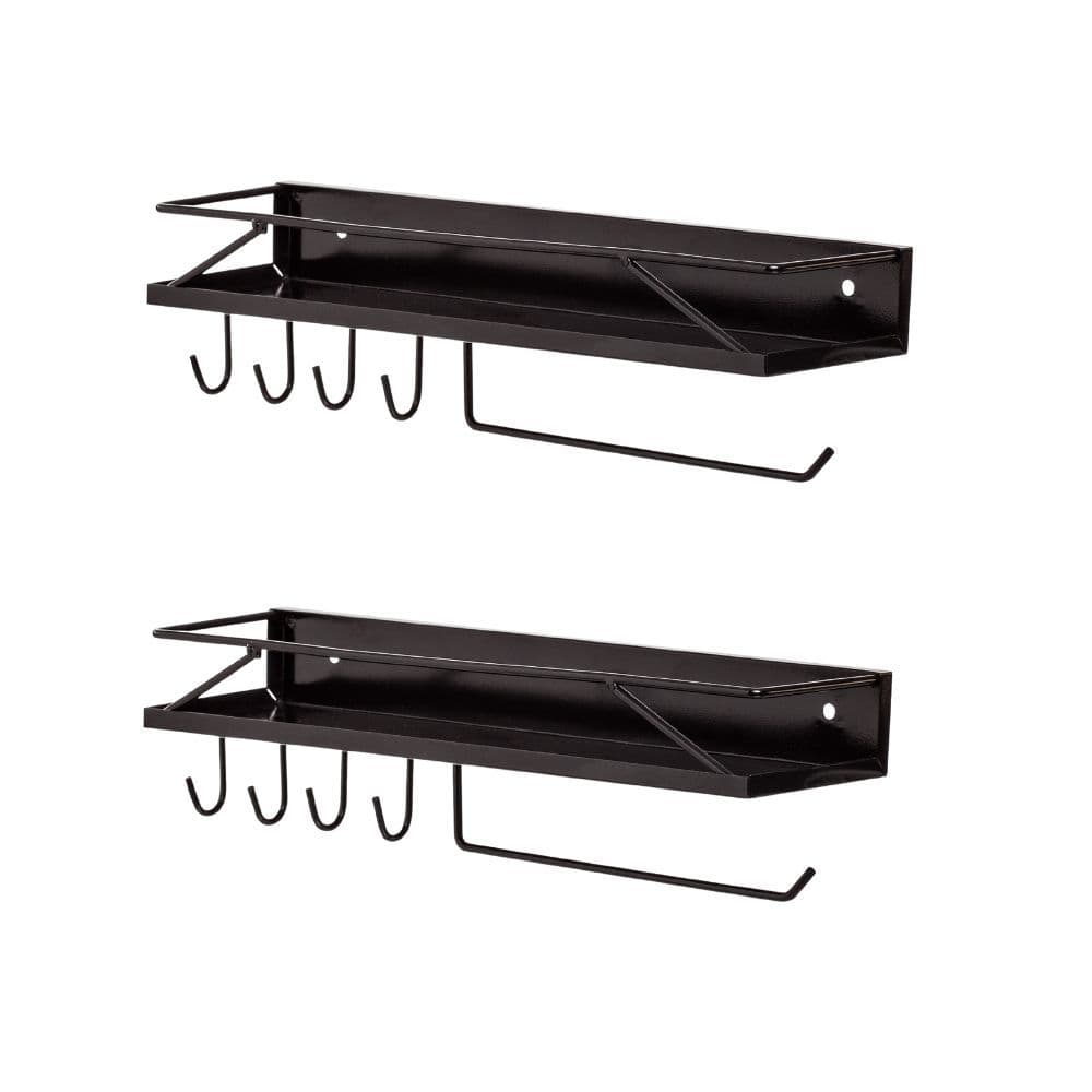 Kit Dois Suporte de Cozinha Porta Utensilios e Talheres Prateleira Parede