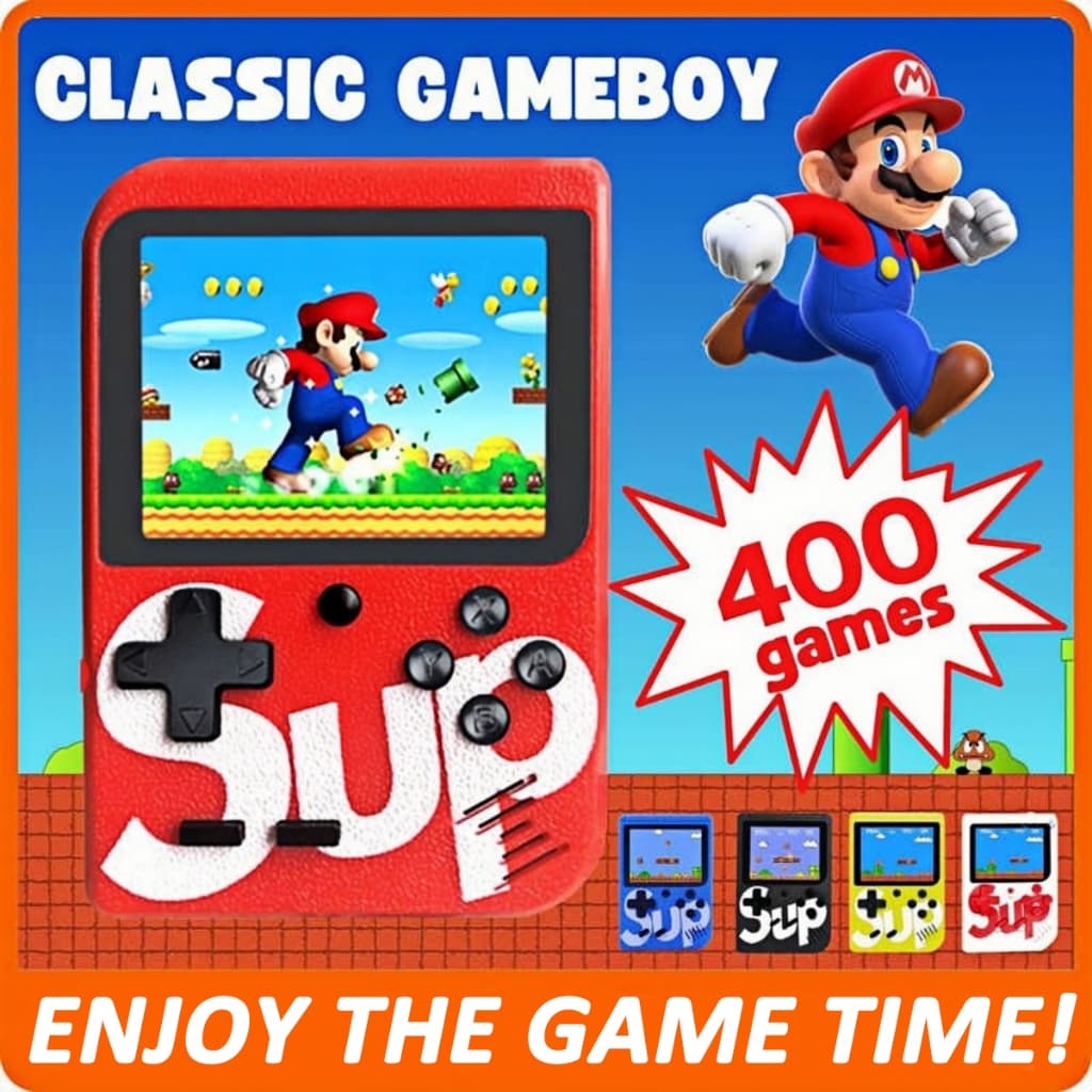 Mini Video Game Portátil SUP 400 Jogos em 1 Retrô com Controle para 2 Jogadores Game Box