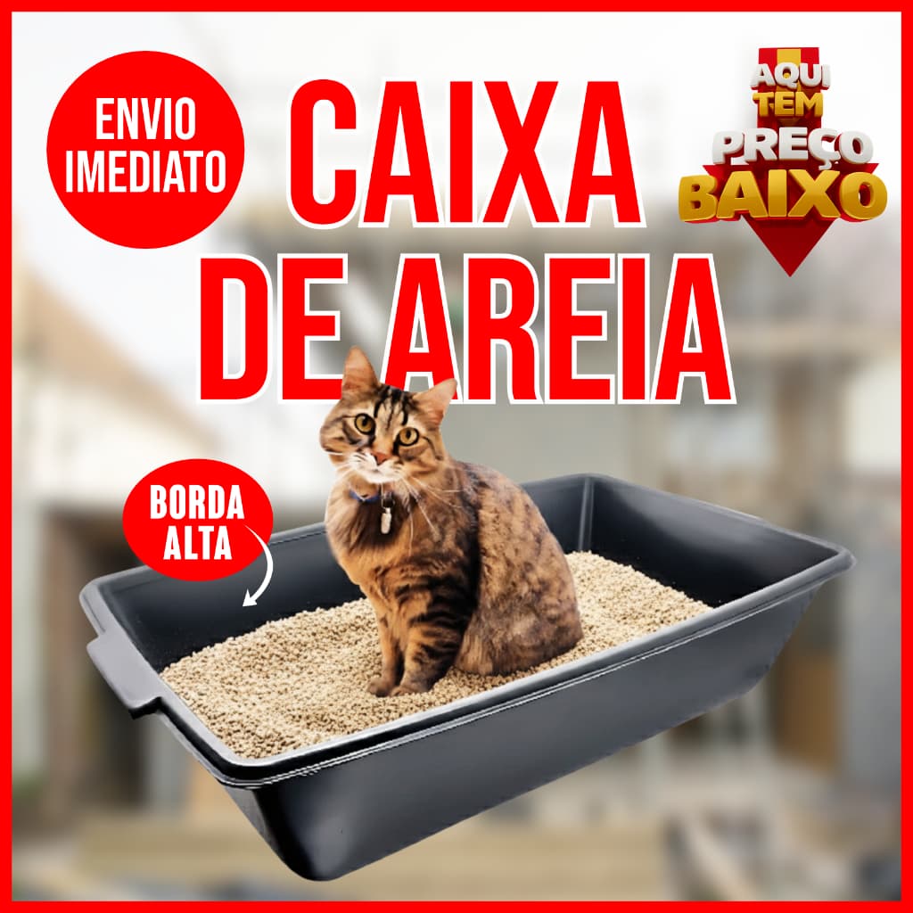 Caixa de Areia 22L para Gatos e Pets – Durável, Higiênica e Fácil de Limpar – Darvos