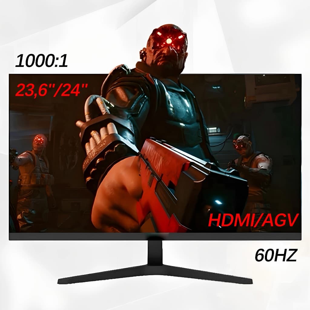 Monitor Gamer 23.6"/19" LED Full HD HDMI VGA SRGB 60Hz Preto Widescreen mnBox