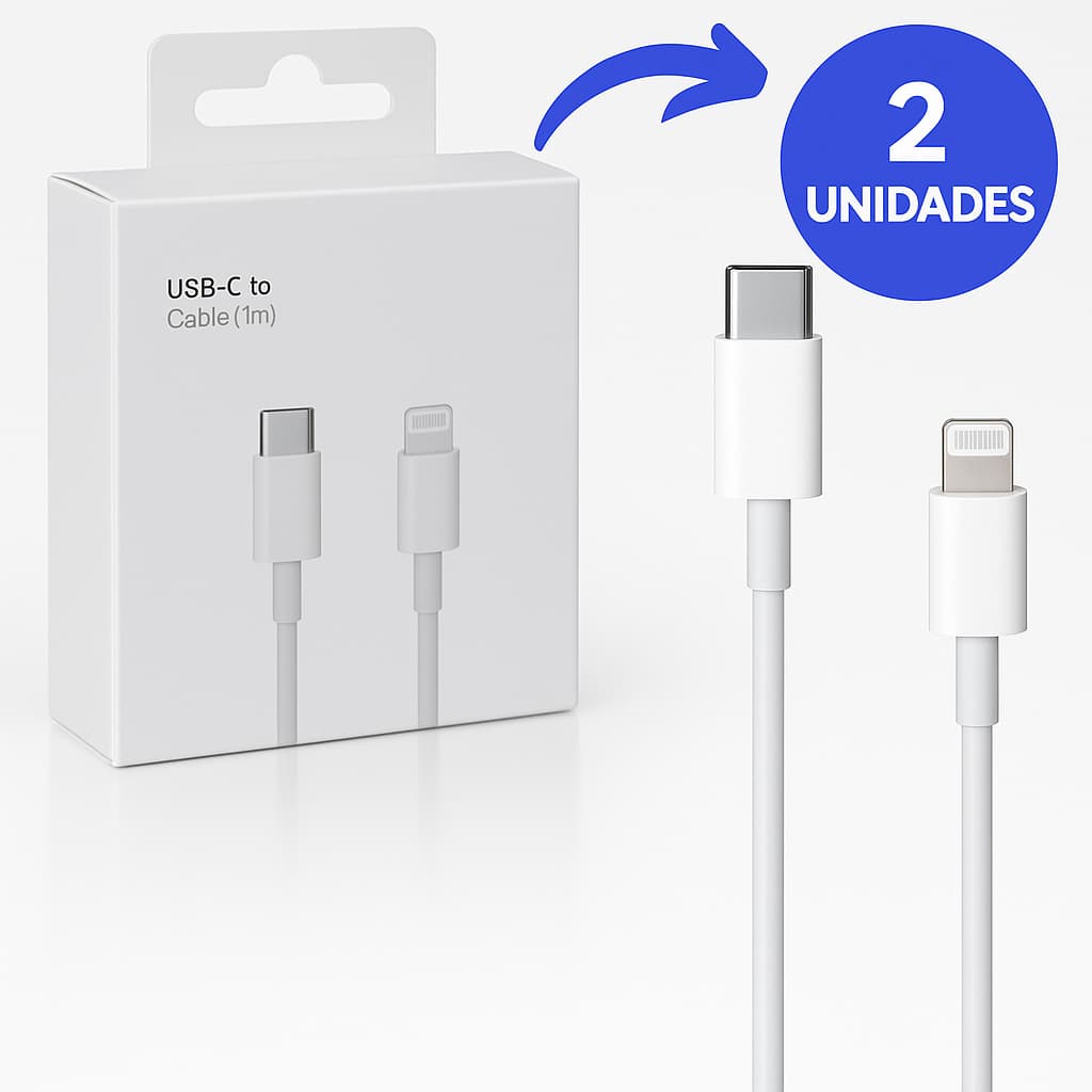 Kit 2 Cabos Iphone Carregador Lightning USB Carregamento Rápido Turbo