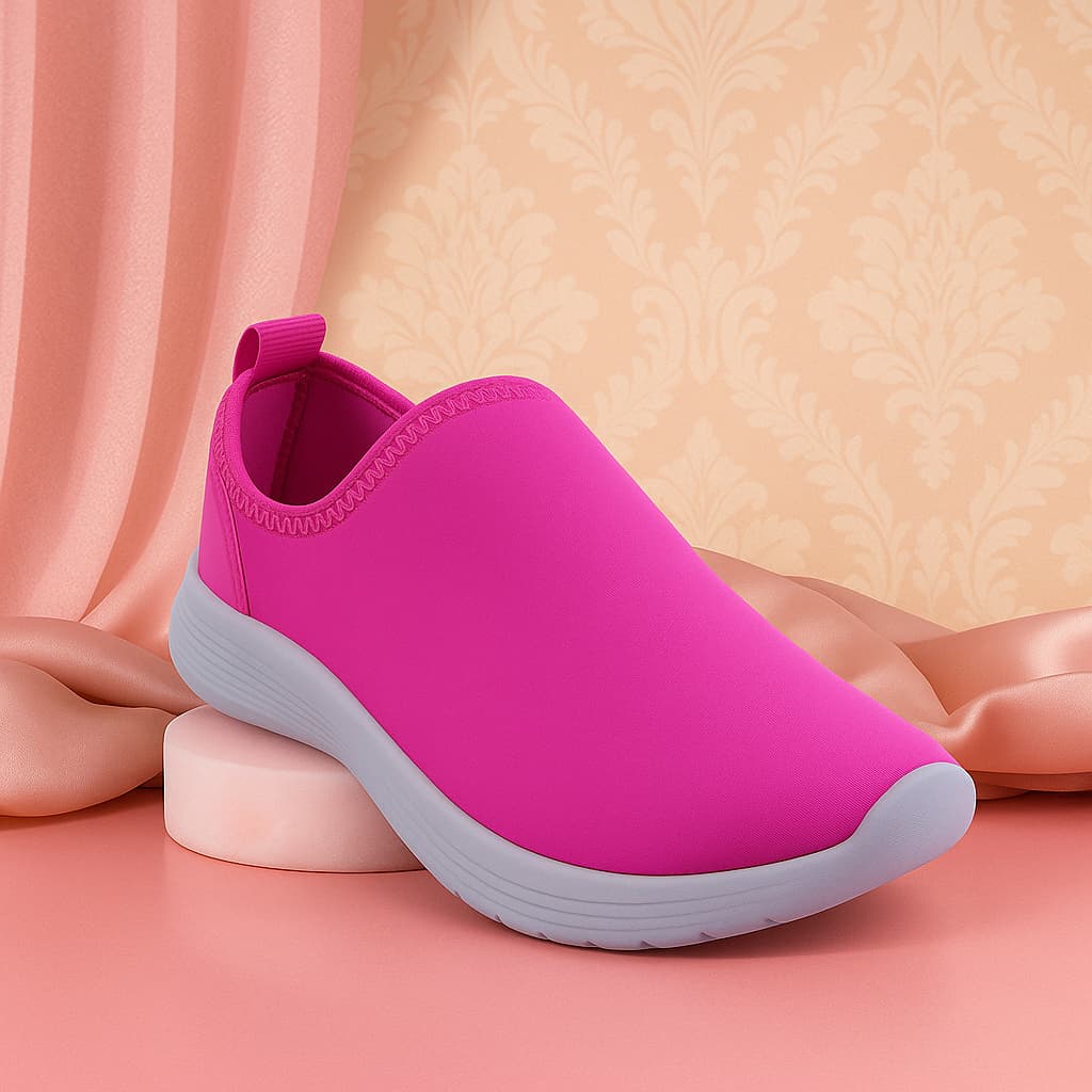 Tênis Infantil Calce Facil Feminino Menina Leve Confortável Liso Pink Volta as Aulas Promoção