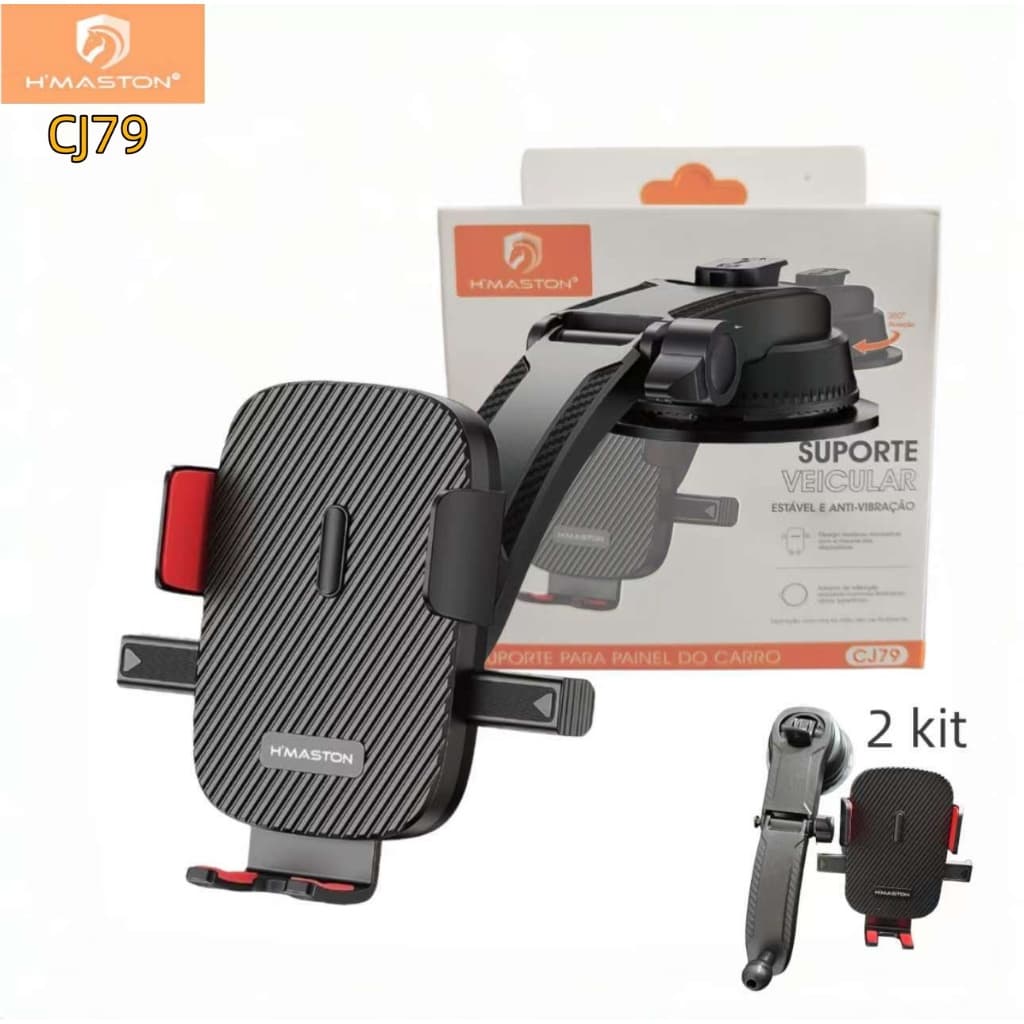 Suporte para Celular GPS Veicular Magnético Universal Hmaston Rotação 360° e Fixação Estável Premium