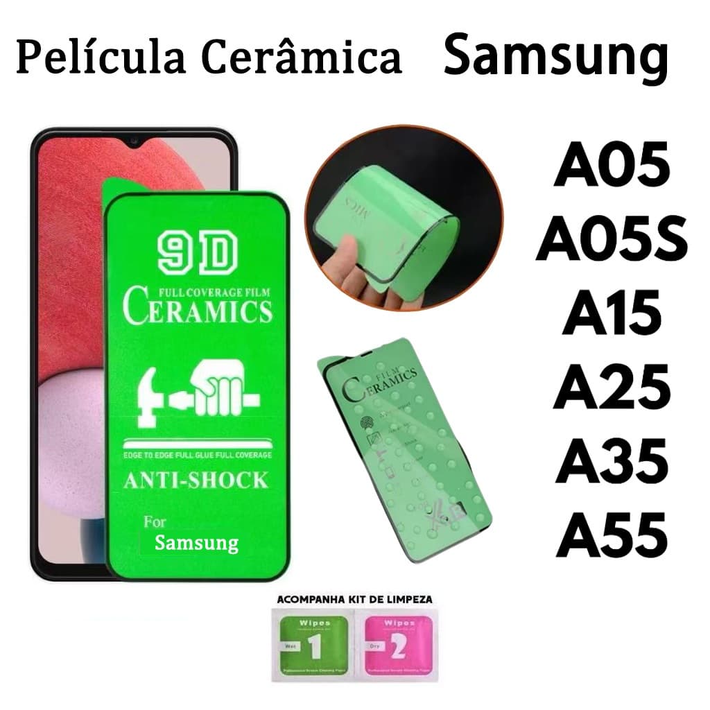 Película Cerâmica Flexível 9D 3D Samsung Gel Hidrogel Para Samsung A05 A05S A15 A25 A35 A55