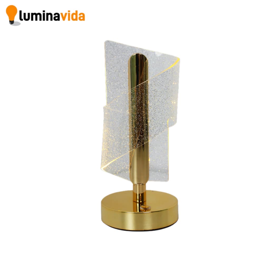 Luminária de Mesa Lâmpada Touch Quarto Luxuosa Cristal Acrílico 3 Tons de Led Abajur Led Cabeceira