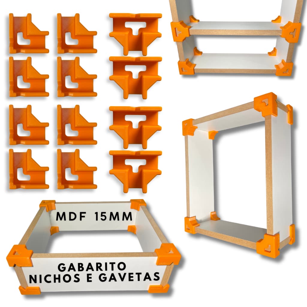 Kit Gabaritos 15mm MDF Para Montagem De Moveis Nichos caixas
