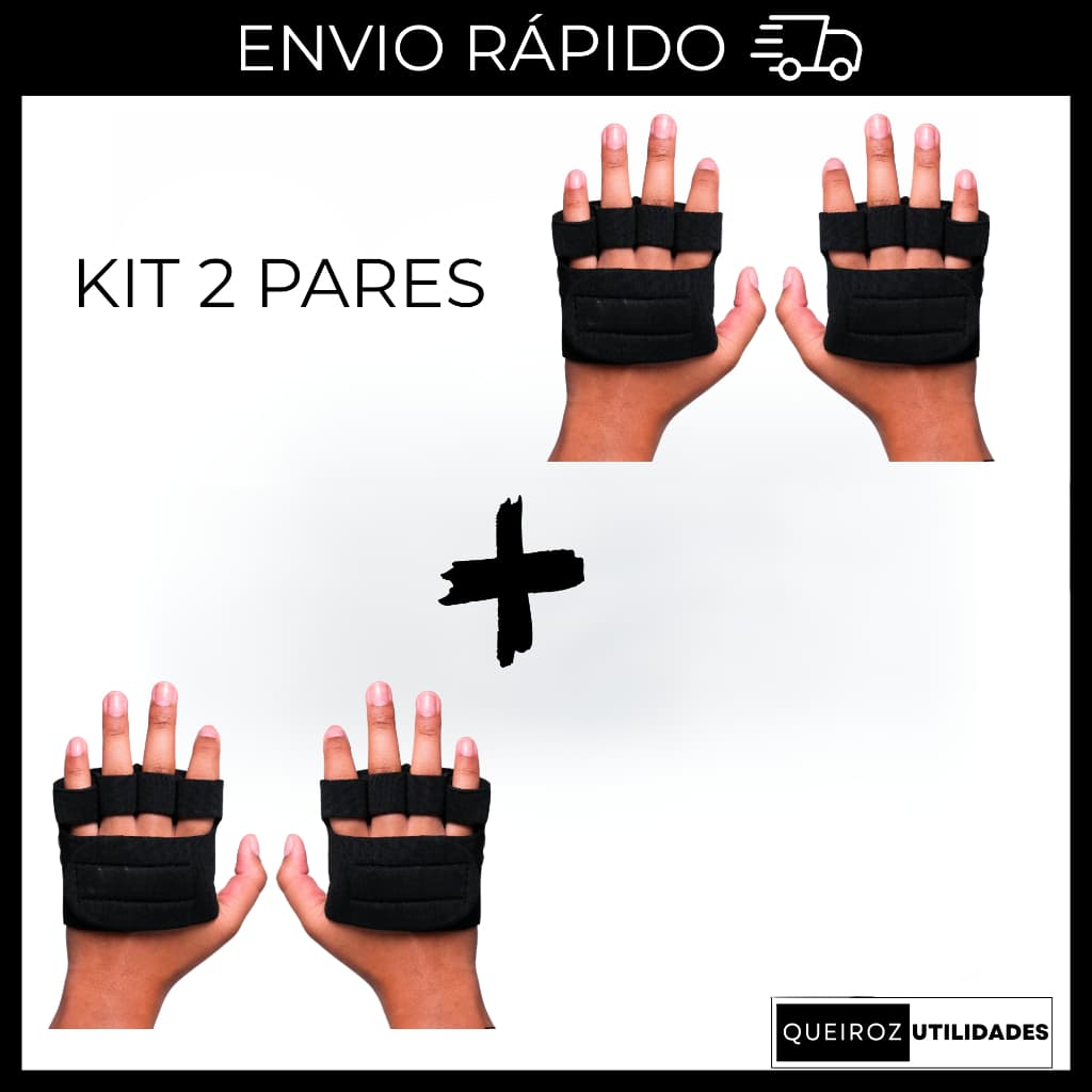 Kit - Luvas Caleira De Academia - 2 Pares De Luvas - Para: treino/Musculação