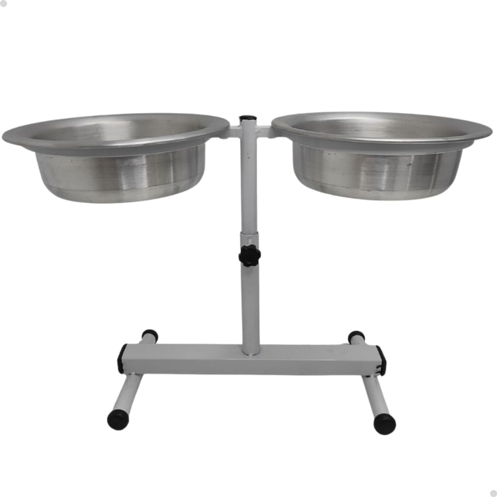 Comedouro Bebedouro Duplo Elevado Ajustável Ração Água Cachorro 1L