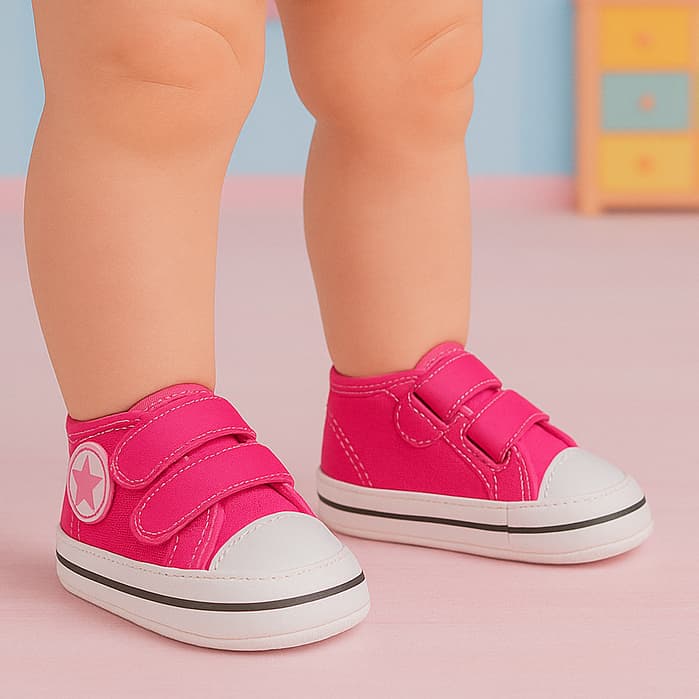 Tênis Infantil Menina Menino Cano Baixo Casual Confortável Ajuste de Velcro Confortável Bebê Criança