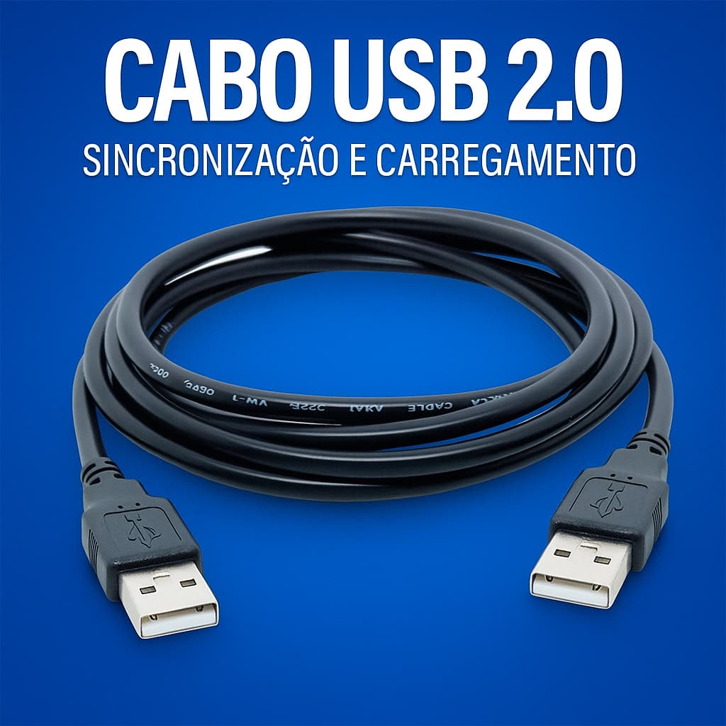 Cabo USB Macho X Macho 1,5 Metros Rápido Resistente Compatível PC HD TV