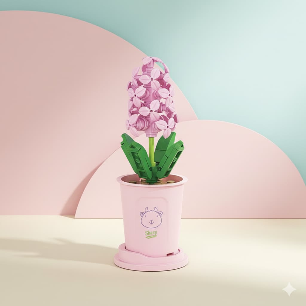 Blocos de Montar de Flores Artificiais - LEGO Compatível - Decoração para Casa e Escritório