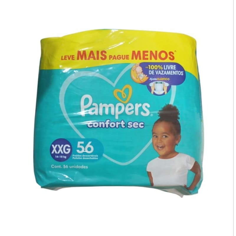Fralda Pampers Confort Sec XXG 56 fraldas