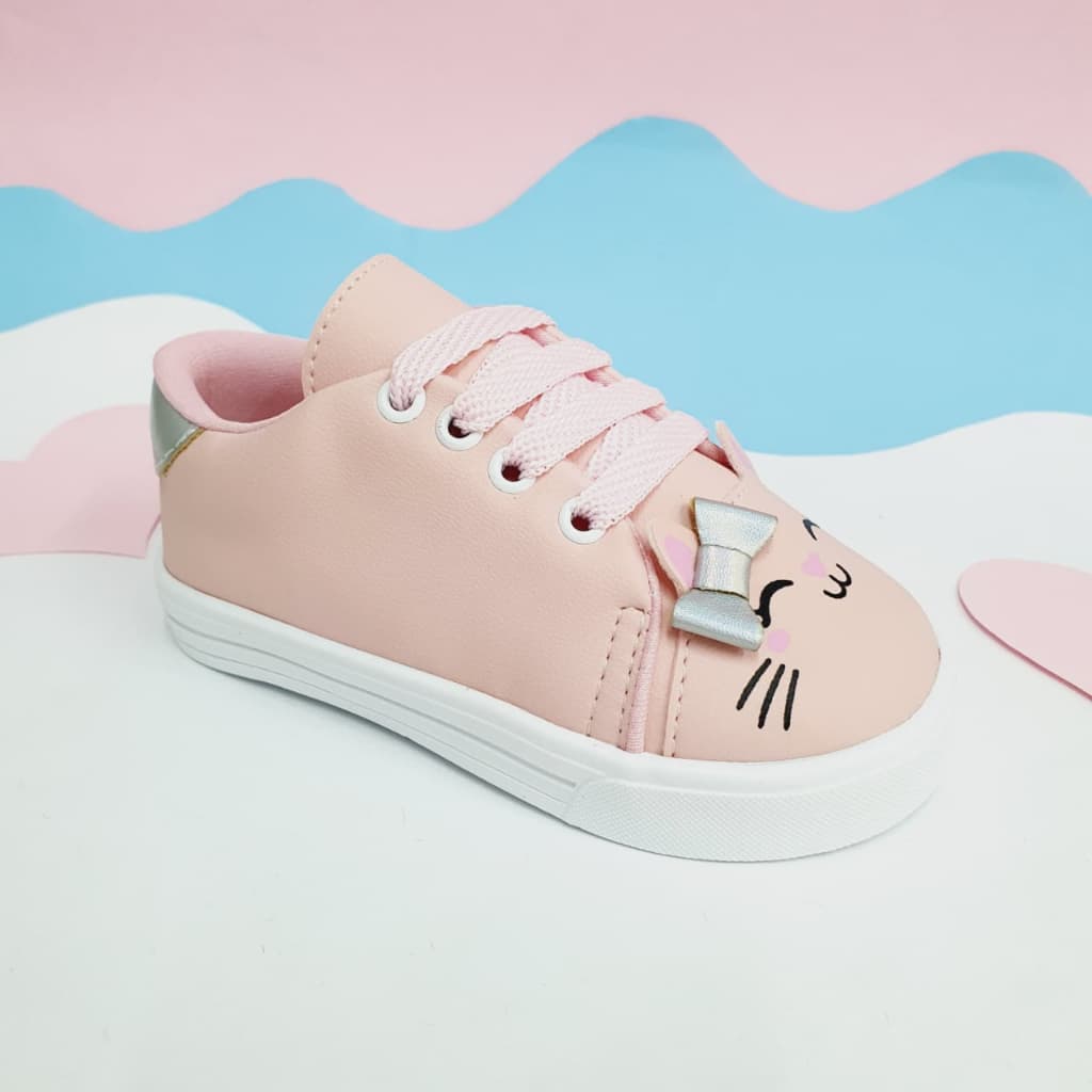 Tenis Infantil Feminino Gatinha Moda Confortável Meninas