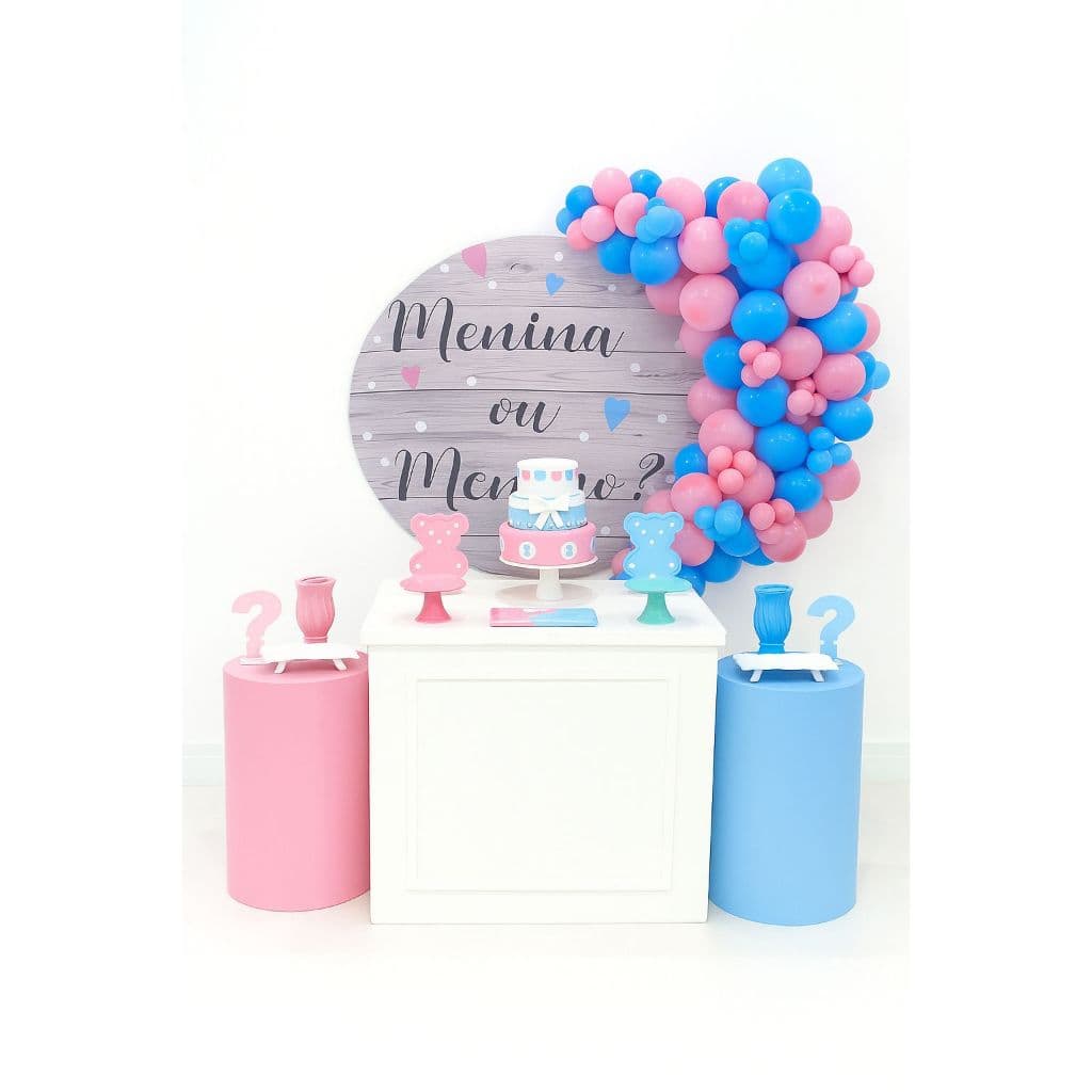Kit Balão Chá Revelação arco orgânico , desconstruído – Menino ou Menina, Decoração Festa
