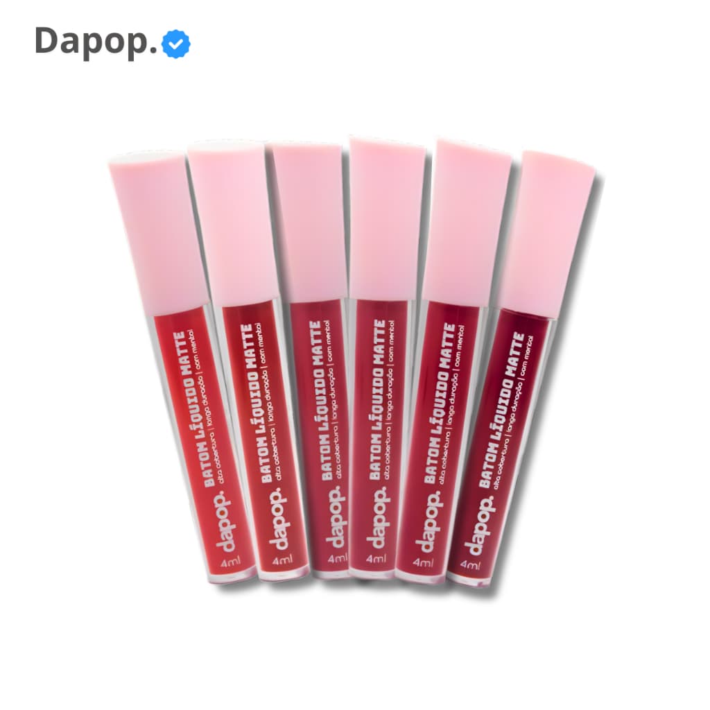 Batom Liquido Matte Vermelho Intensso Longa Duração - Dapop