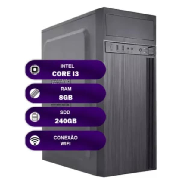 Pc Computador Intel Core I3 4ªGeração 8gb Ssd 240gb Wifi