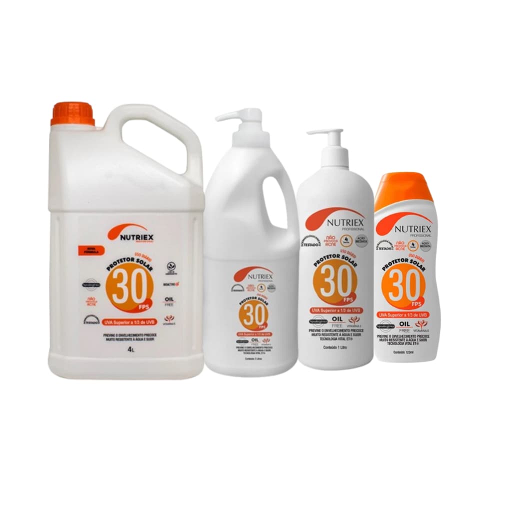 Creme Nutriex Protetor Bloqueador Solar Fps 30 Profissional Proteção Raios Solares Toque Seco Hipoalergênico