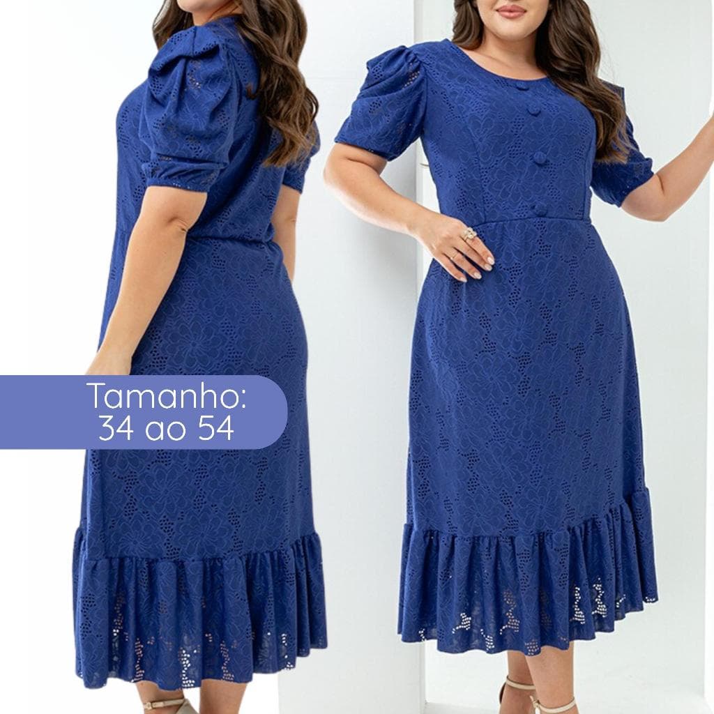 Vestido Midi Lese de malha Festa Plus size Evangélico