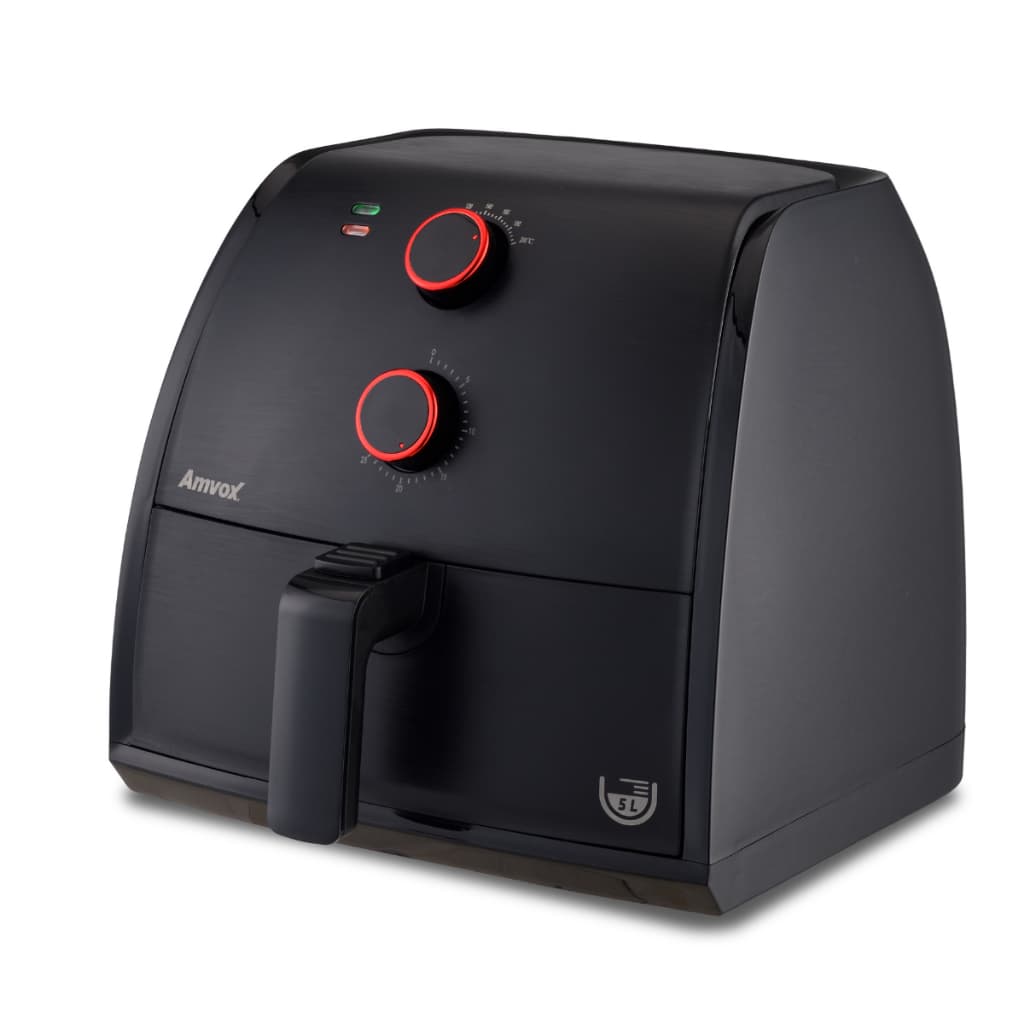 Fritadeira Elétrica sem Óleo Air Fryer 5 Litros ARF 1205 New Black Amvox 1500W