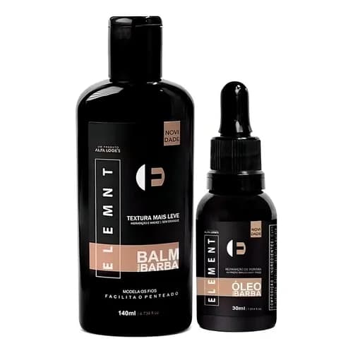 Kit Balm E Óleo Para Barba Hidratante Profissional Element