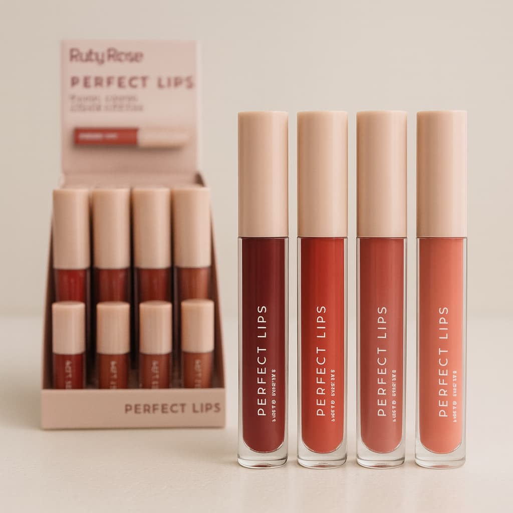 Batom Líquido Perfect Lips Ruby Rose HB-L6200 Linha Rosa Batom Matte Maquiagem