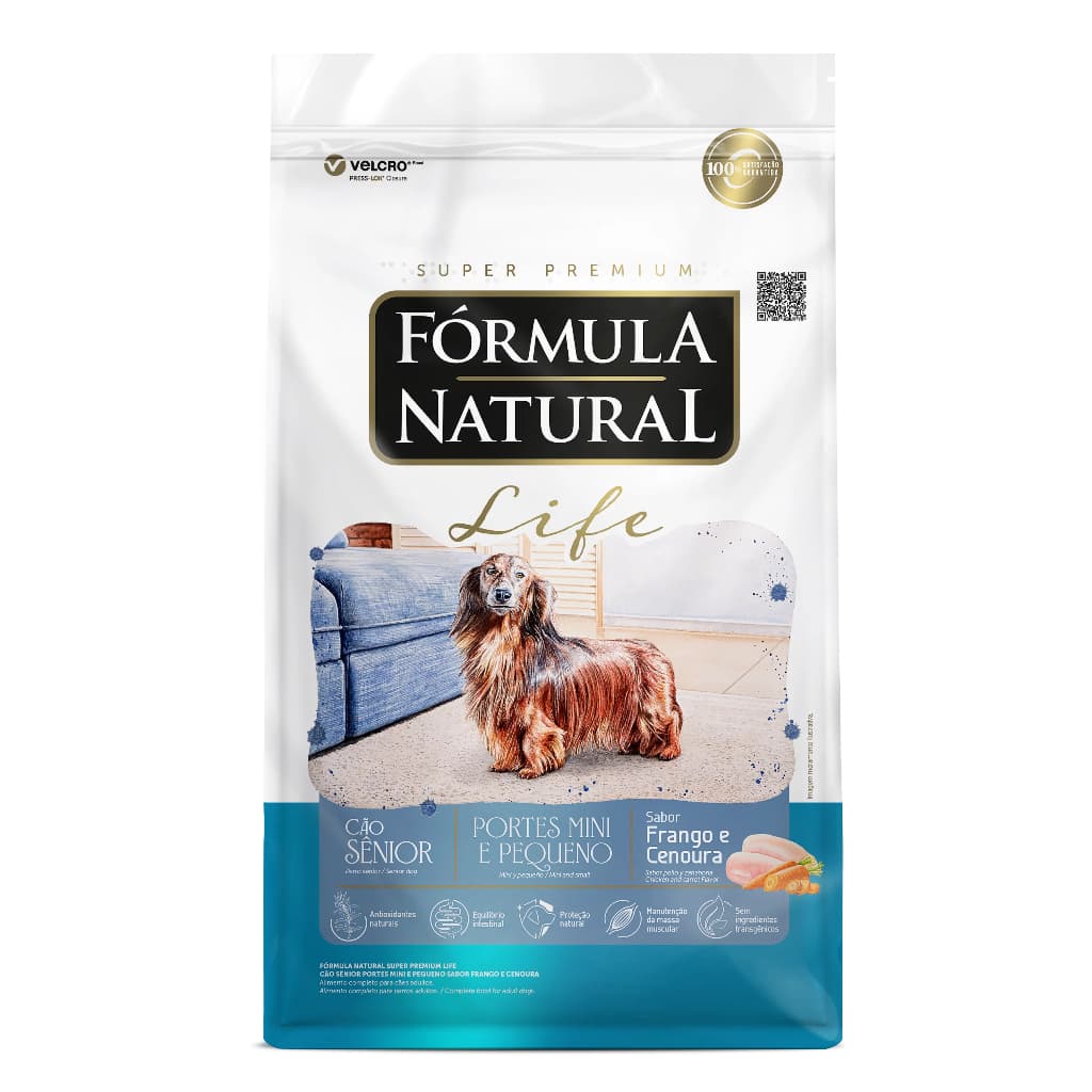 Ração Fórmula Natural Life Cães Sênior Mini e Pequeno Frango 10,1kg