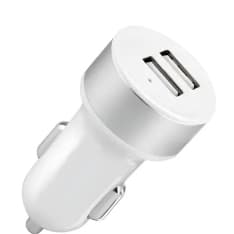 Carregador Veicular Adaptador Celular Cruze Dual Usb Prata Cinza