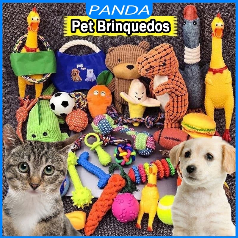 [ENVIO IMEDIATO]Kit 6/10 Brinquedos Mordedor Cachorro Filhote Anti Estress Pet Ranger os dentes Limpeza da boca
