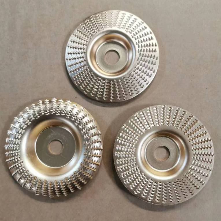 Kit 3 peças Disco De Desbaste Madeira para Esmerilhadeira 100mm 4 polegadas - Desbaste, Esculpir e Escarear