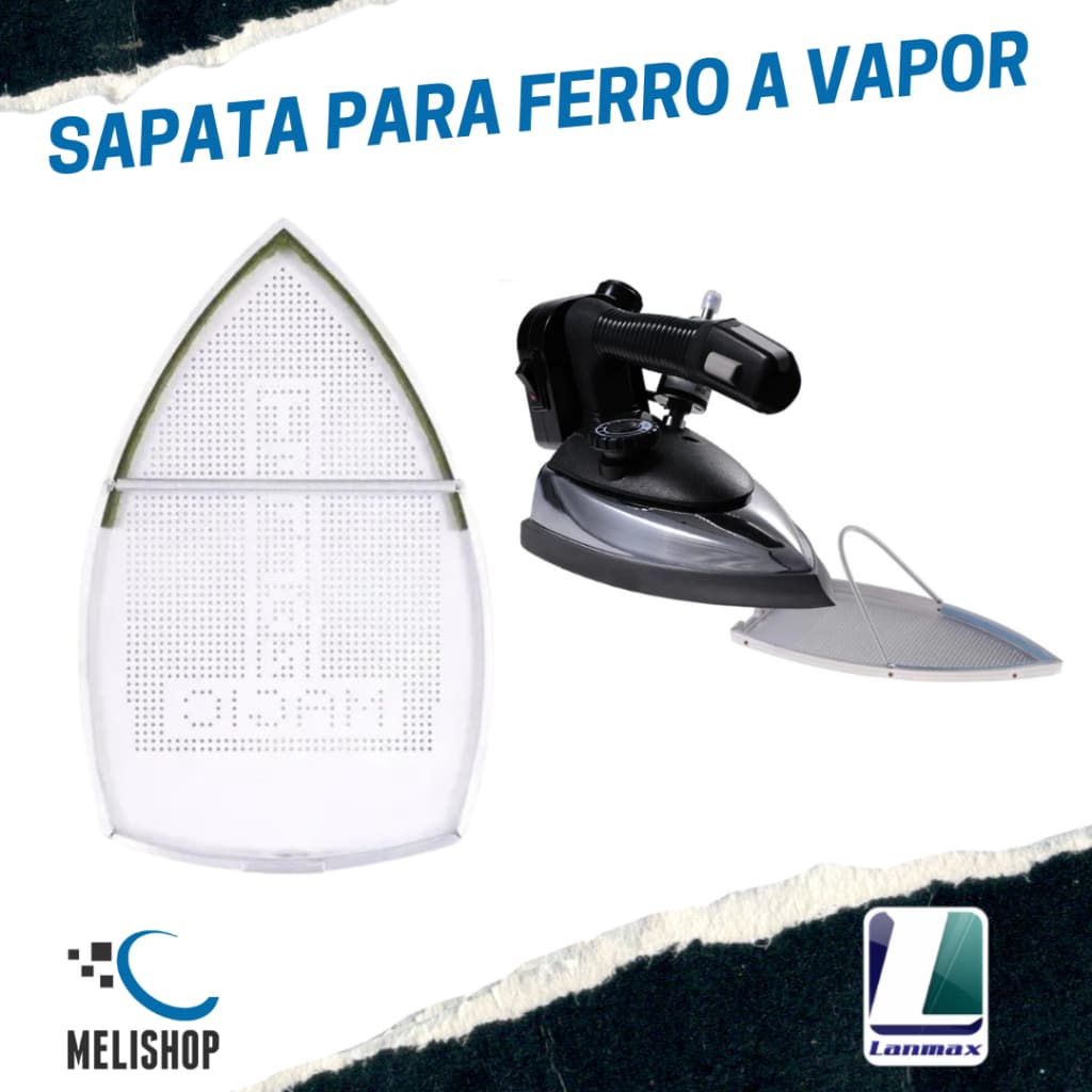 Sapata Teflon Anti Brilho para Ferro de Passar a Vapor 21,5cm Protege Tecidos Lanmax