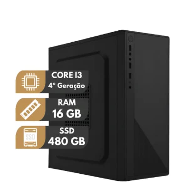 PC Computador Cpu Core I3 4ª Geração 16gb Ddr3 Ssd480gb Wifi 16Gb
