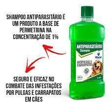 Shampoo Contra Pulgas, Carrapatos, Piolhos Antiparasitário World Veterinária Dug's para Cães - 500ml