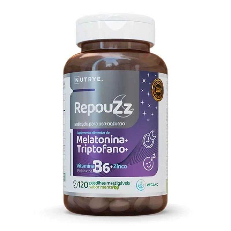 Melatonina + Triptofano + Vitamina B6 + Zinco - Nutrye 120 Pastilhas Mastigáveis