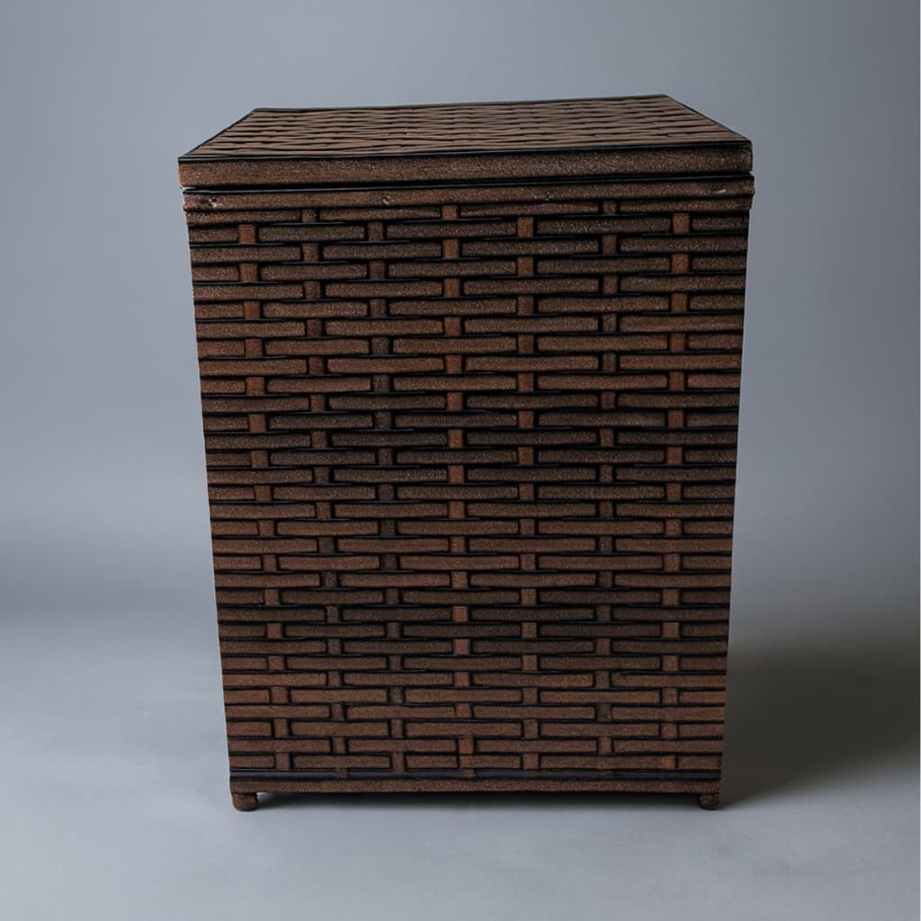 Cesto Roupa Suja com Tampa 55L Organizador Lavanderia Banheiro Design Moderno Roupeiro Artesanal