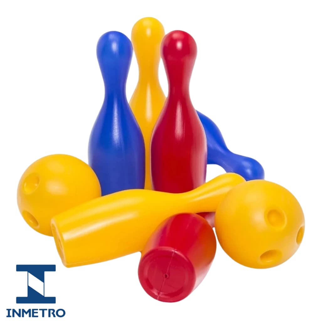 Jogo de Boliche Infantil 6 Pinos + 2 Bolas Brinquedo Educativo Criança