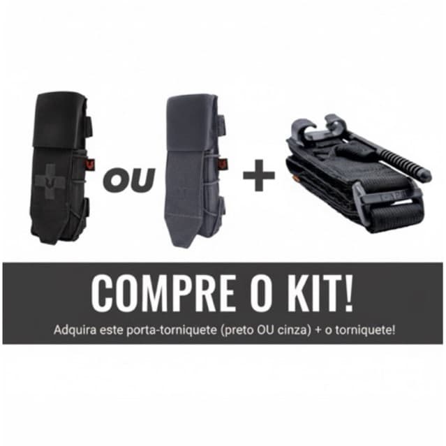 KIT TORNIQUETE + PORTA TORNIQUETE DESMODUS. KIT APH TATICO, PRIMEIROS SOCORROS.