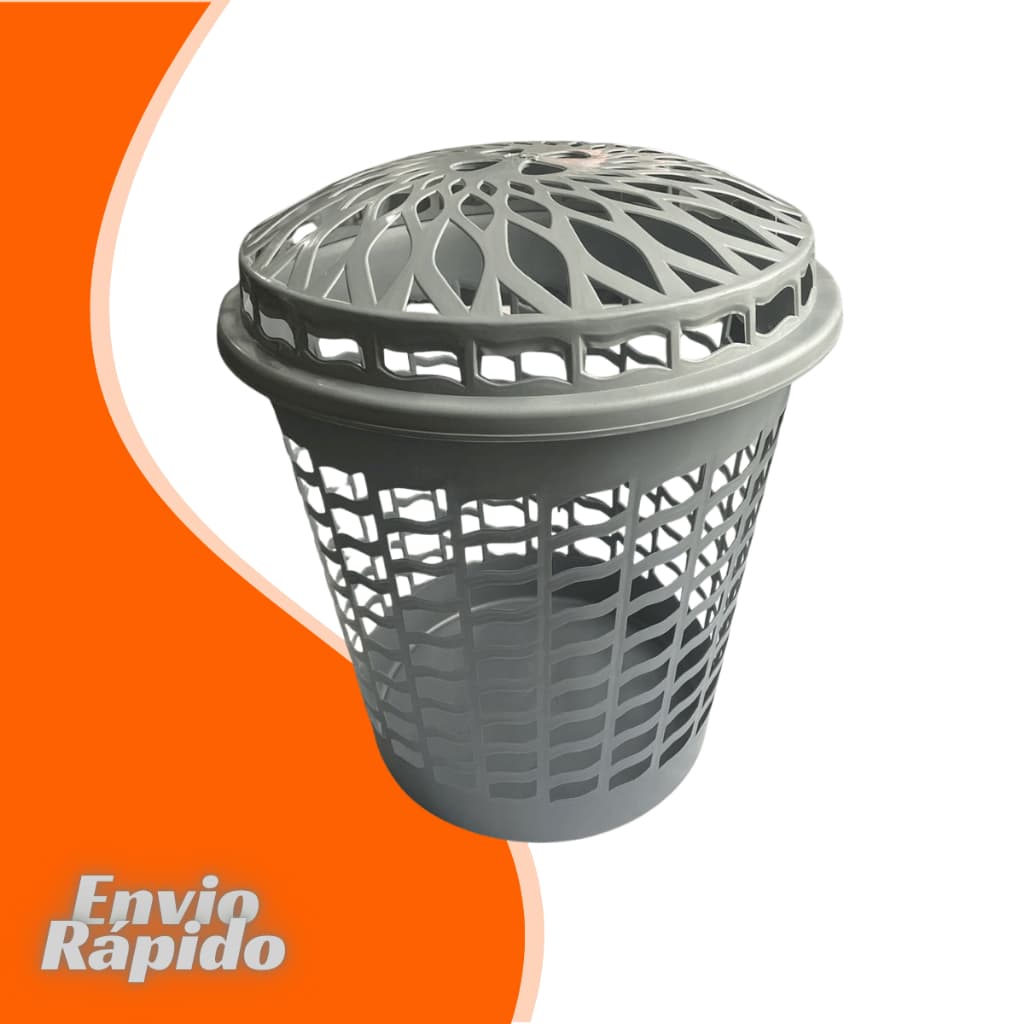 Cesto Multiusi Telado com Tampa Grande 30 litros Banheiro Lavanderia Casa Organizador Roupa Suja Brinquedos