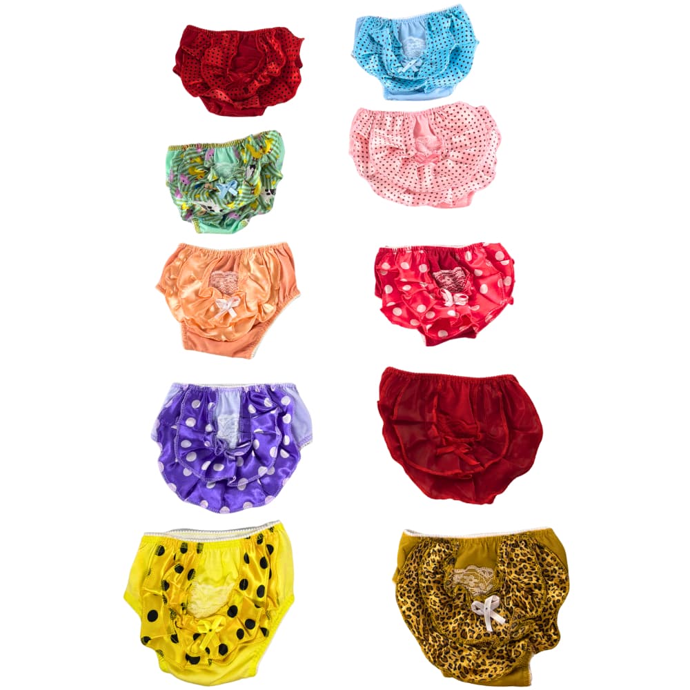 Kit 10 Calcinhas Infantil Babado Bunda Fralda Bebe Confortável