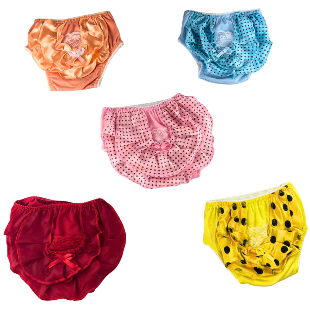 Kit 5 Calcinhas Infantil Menina Babado fralda