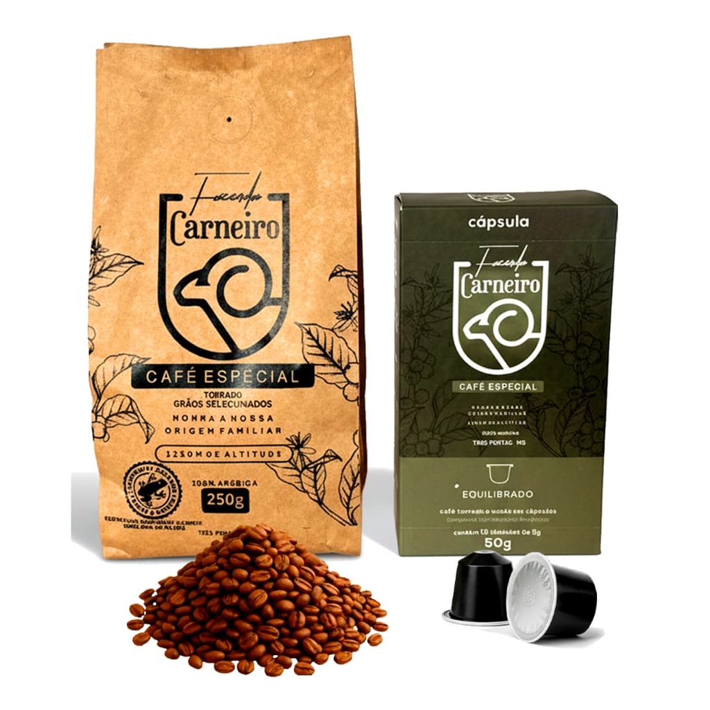 Kit Café Especial Carneiro 250g Em Grãos  + Cápsulas (10un)