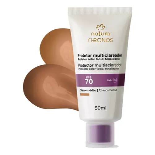 Protetor Multiclareador FPS 70 Chronos Derma Todos Tipos de Pele Natura